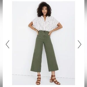 Madewell Olive Green Wide-Leg Pants